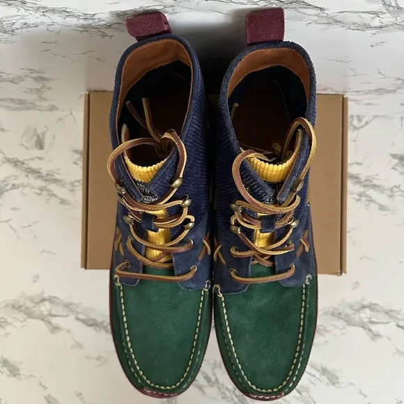 Polo Ralph Lauren Ranger Mid Country Corduroy Suede Leather Boots Men’s Size 9.5